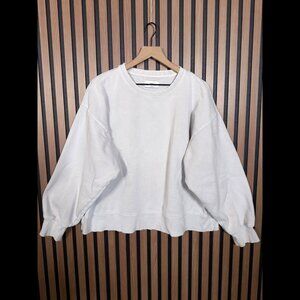 TNA Sweatshirt 3 / Large Womens Blue Fleece Pullover Crewneck Sweater
